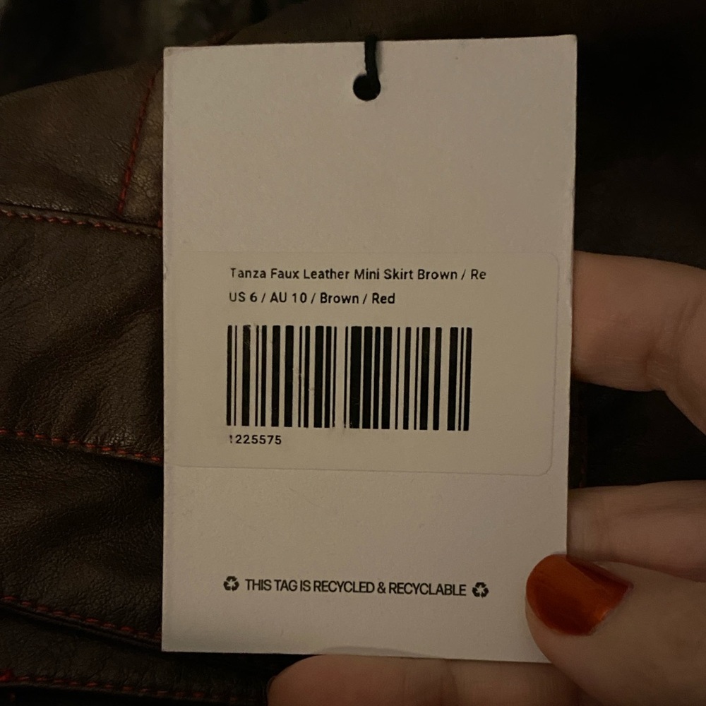 Princess Polly Faux Leather Brown Mini Skirt - Picture 6 of 8